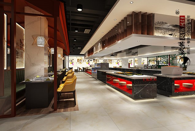 銀川自助餐廳裝修|銀川自助餐廳裝修設計|镹臻裝修網
